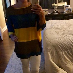 Oversized blouse- brown, gold, dark green